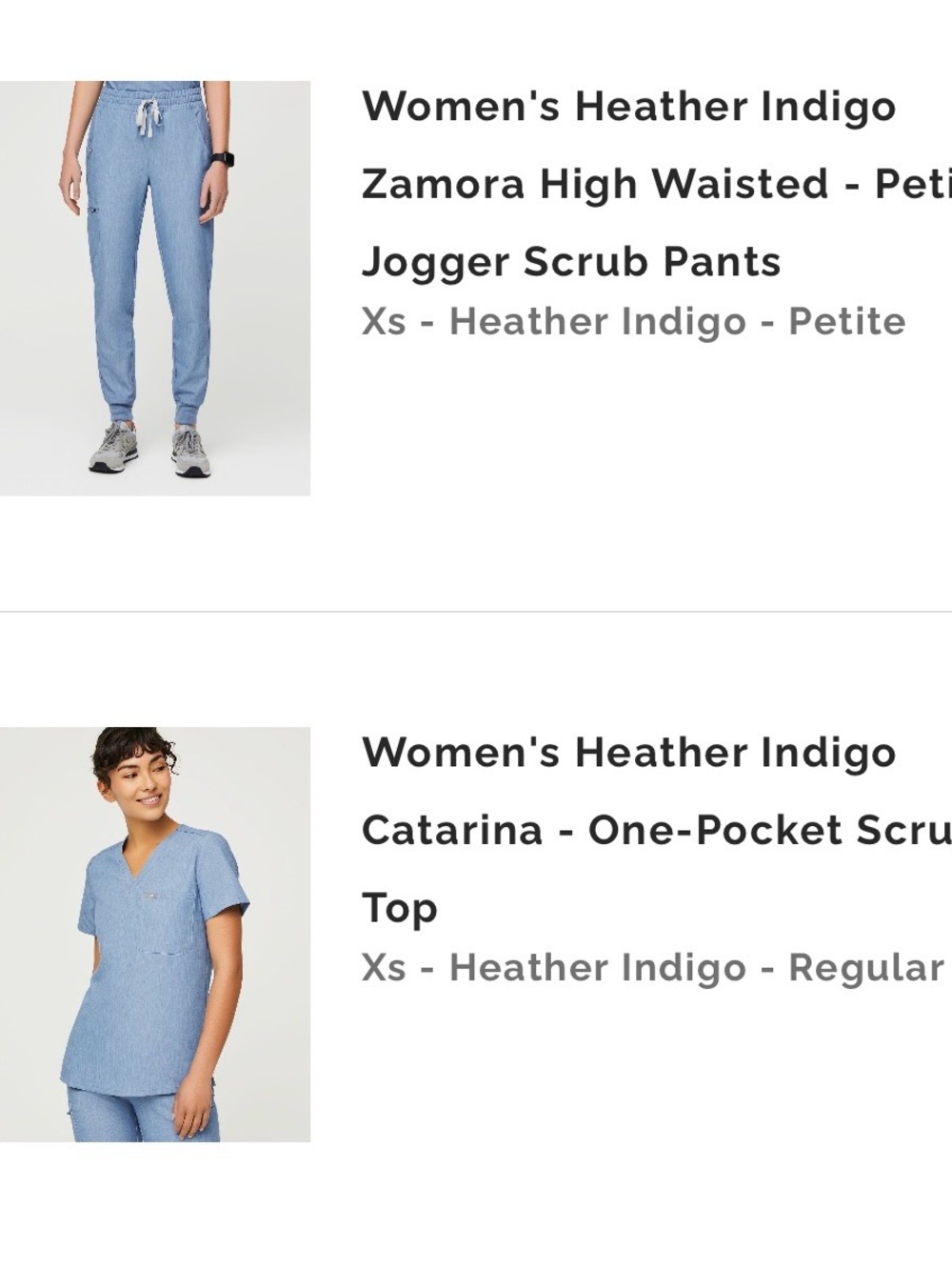 Figs Heather Indigo High-Waist Jogger set petite